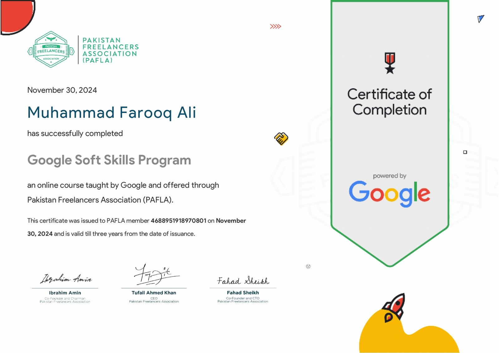 Google Soft Skills certificate